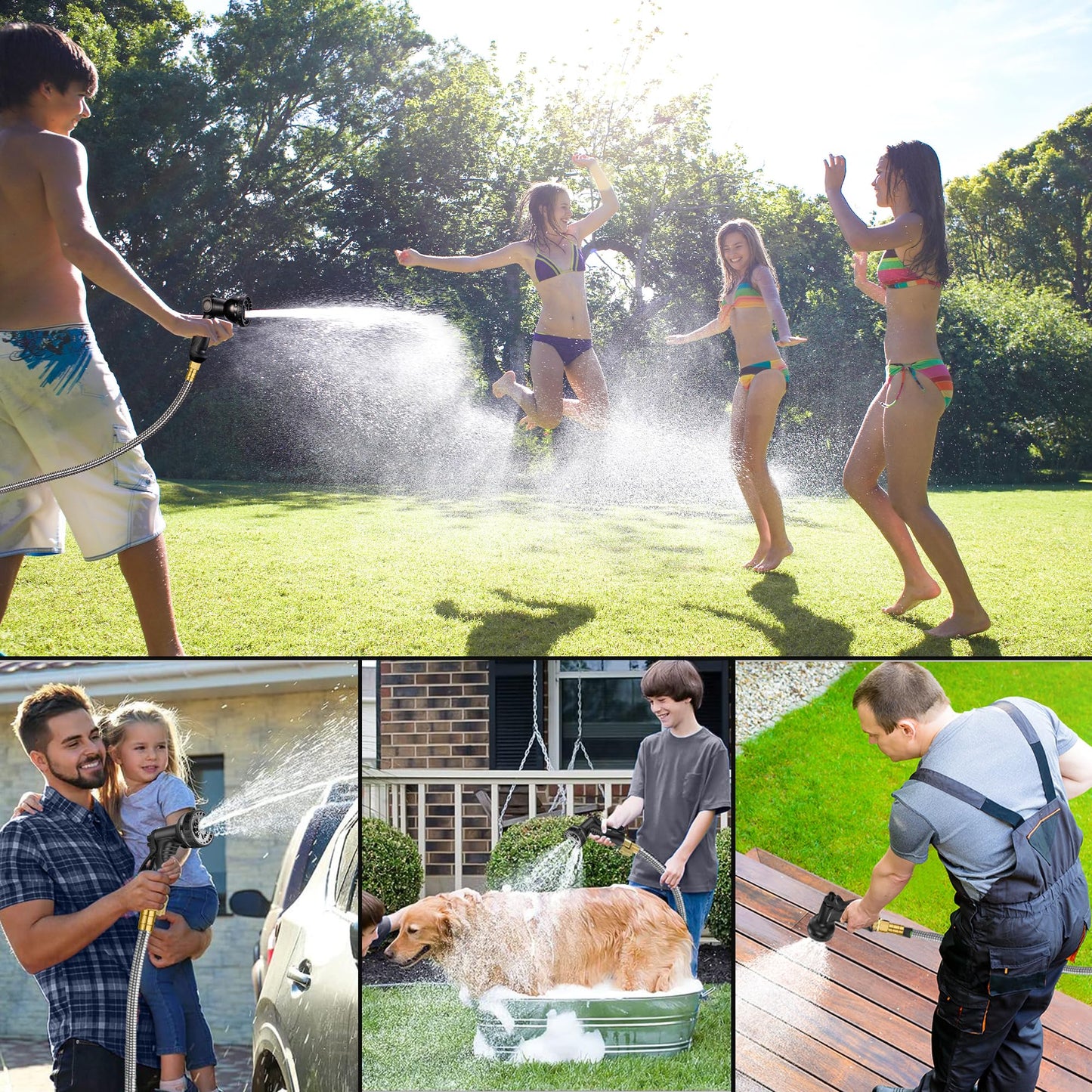 200 ft Stainless Steel Garden Hose - 2026 New Technology Metal Water Garden Hoses with 3/4" Solid Fitting - Lightweight,Ultra Flexible,Durable,Kink-Less Watering Pipes Garden Hoses For Yard, Outdoor