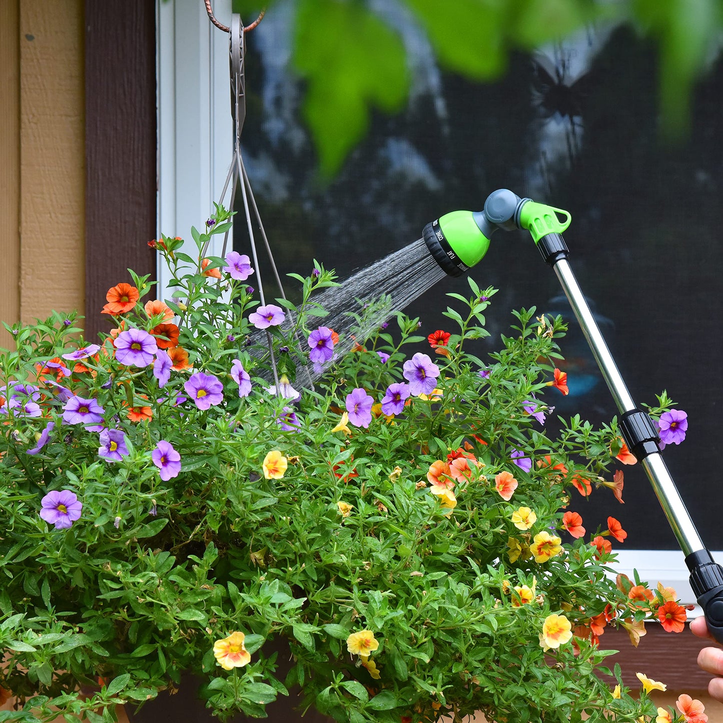 Watering Wand 18"- 24", Zinc Alloy Handle, Stainless Steel Tube, Ratcheting Head, Thumb Control and Soft Handle.