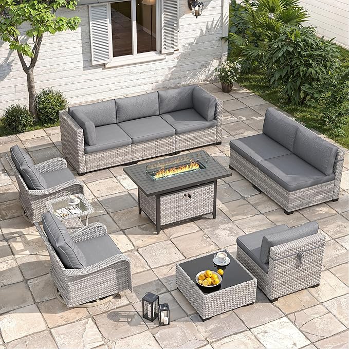 8-Seat Outdoor Wicker Patio Furniture Set