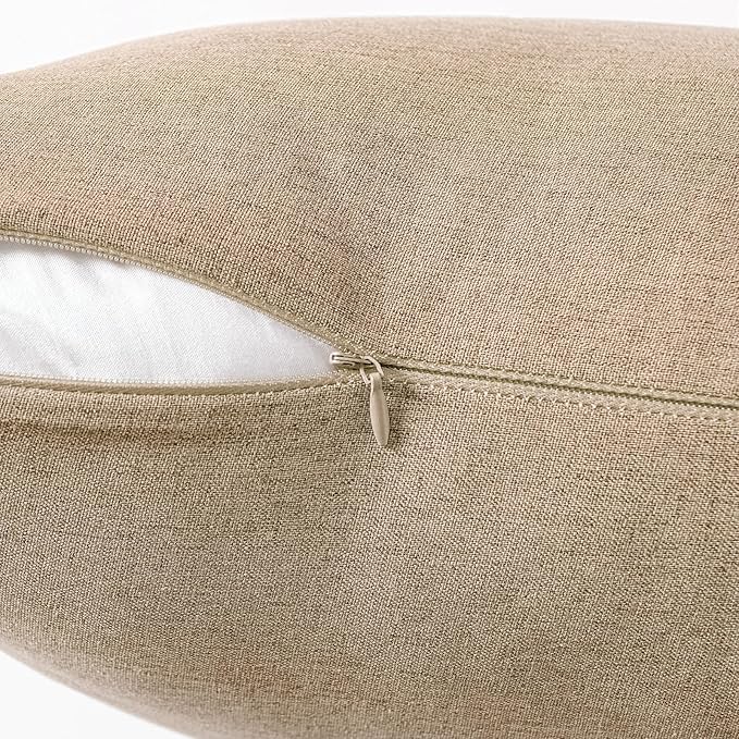 MIULEE Pack of 2 Decorative Outdoor Solid Waterproof Throw Pillow Covers Faux