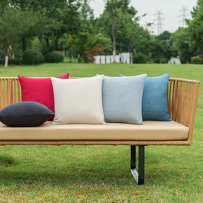NiNi ALL Pack of 2 Decorative Outdoor Waterproof Pillow Covers Square Garden