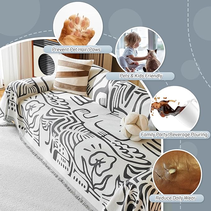 MYSKY HOME Couch Cover for Dogs, Washable Couch Covers, Sofa Covers for