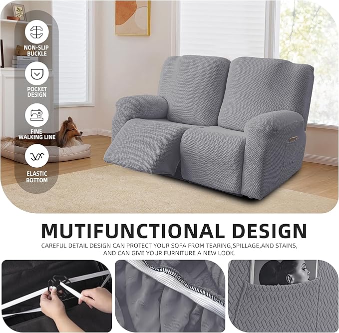 Genina Recliner Loveseat Cover Stretch Couch Covers Sofa slipcover