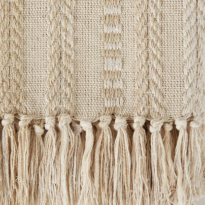 DII Braided Striped Decorative Throw Blanket, 50x60, Vintage Linen