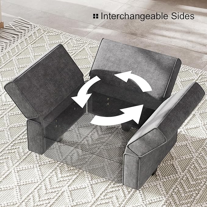 Belffin Fabric Modular Sectional Sofa Storage Ottoman Module Couch Side