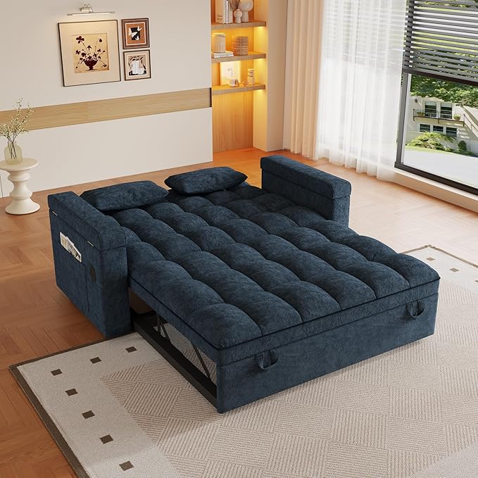 3 in 1 Convertible Sleeper Sofa, 65in Sleeper Couch