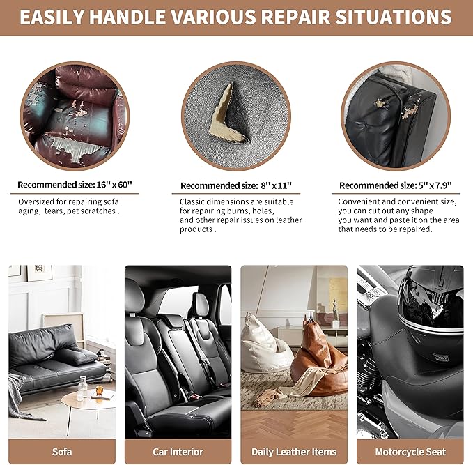ONine Leather Repair Patch, Self-Adhesive Couch Patch