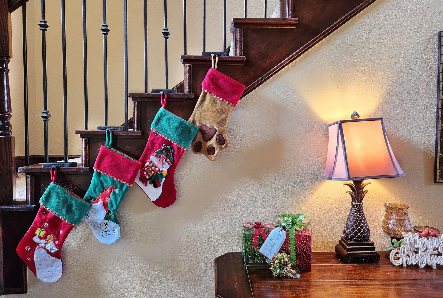 Lulu Decor Black Christmas Stocking Holders for Mantle set of 2 - Heavy Cast Iron Weighted Strong & Sturdy - Low Profile Flat Base Stocking Hooks, Simple Design for Mantle Decor Weighs 1 lb 10 oz each