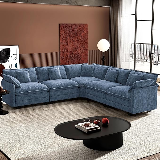 Ihanherry 114" V-Shaped Modern Sofa Modular Sectional Cloud Couch