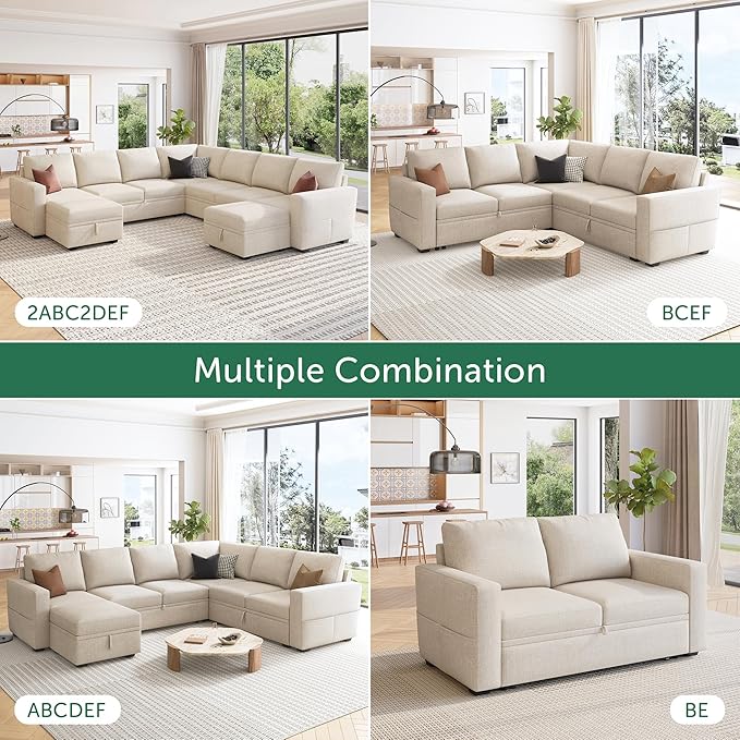 HONBAY Modular Sectional Sleeper Sofa