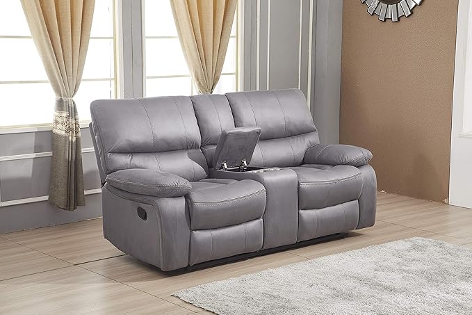 Betsy Furniture Microfiber Reclining Sofa Couch Set Living Room Set 8007