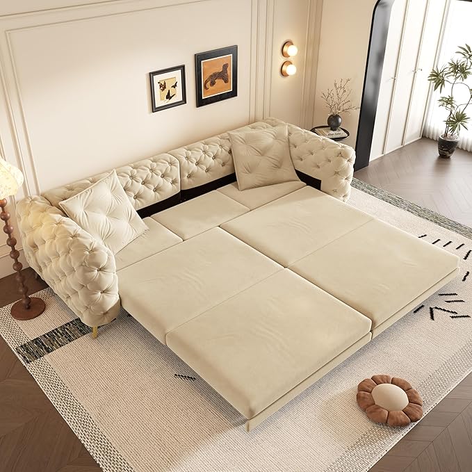 97.7" Convertible Queen Sleeper Sofa