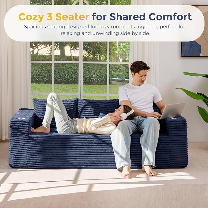 MAXYOYO 79" Oversized Boneless Loveseat Sofa Couch