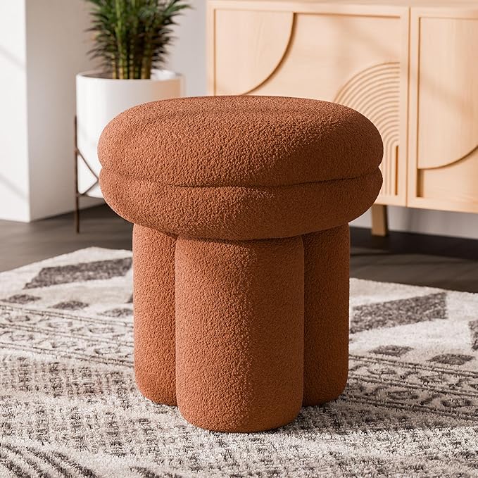 Furniture of America Rami Modern 17-inch Mushroom-Shape Upholstered Ottoman
