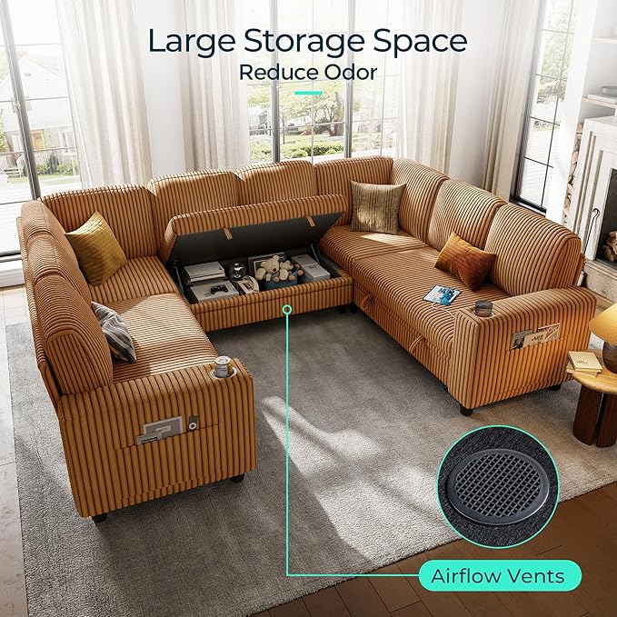LINSY HOME Sectional Sleeper Sofa
