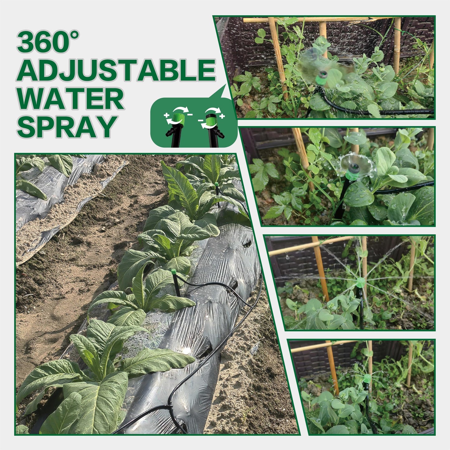 Irrigation Hose Garden Hose for 120ft Drip Irrigation System, Garden Watering System DIY Automatic Irrigation Equipment Set for Lawn Raised Bed Greenhouse Plant Watering