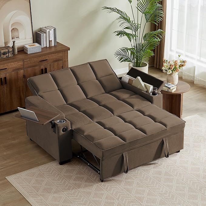Auvsoce 65'' Convertible Sleeper Sofa Bed