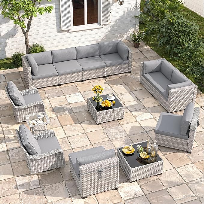10-Seat Modern Patio Furniture Set