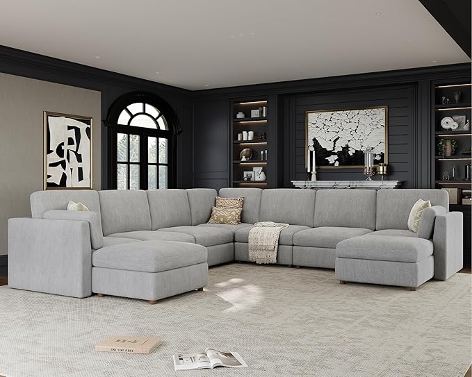 Oversized Modular Sectional Sofa, Solid Wood Frame Sofa, Removable Washable