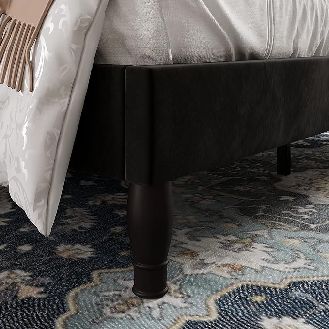 Allewie Queen Velvet Bed Frame