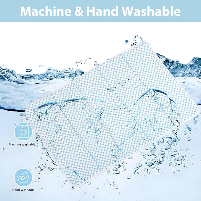 Cooling Dog Mat Q-Max>0.5 - Rapid Cooling Tech, Thin Breathable Crate Pad, Portable Washable Summer Mat, Chill Soothing Fabric - 35"x23" Large Dog, Blue
