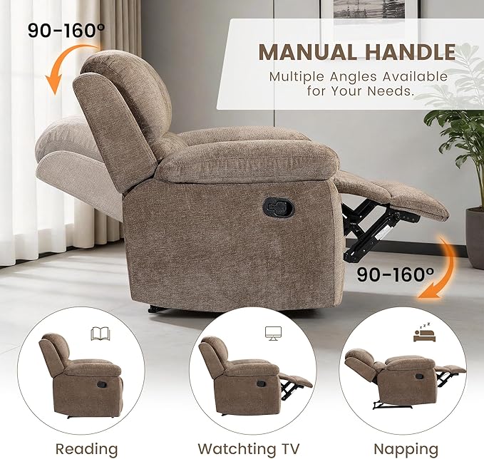 Betsy Furniture Modern Fabric Recliner Sofa Set, Loveseat w/Console, Recliner