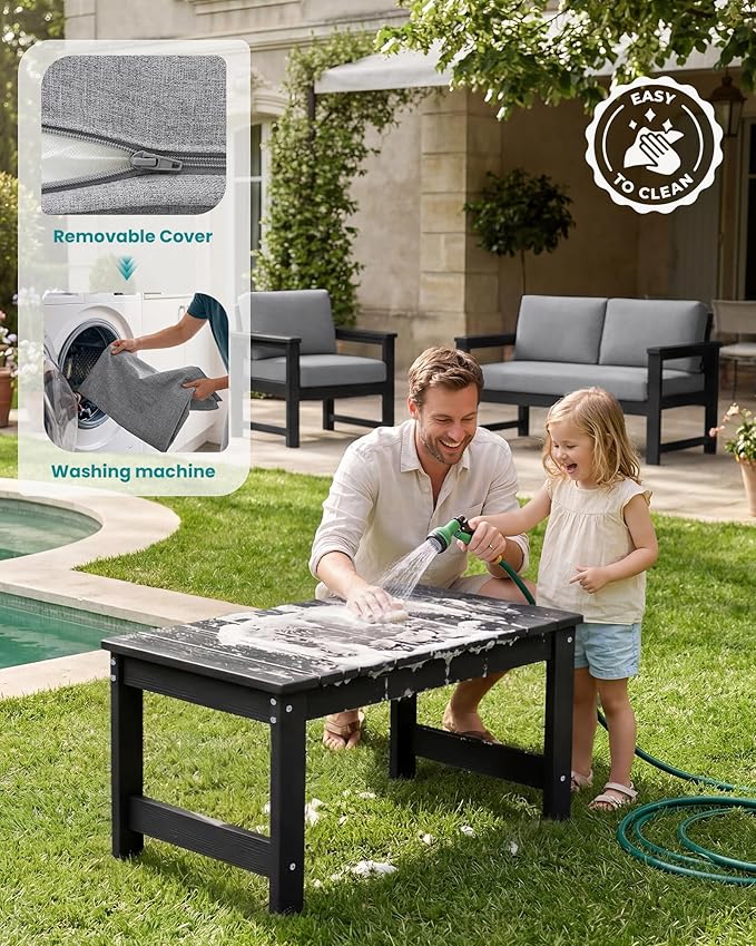 SERWALL 8 Pieces HDPE Outdoor Conversation Sofa Set