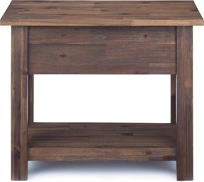 SIMPLIHOME Monroe Narrow Side Table – 14 inch Wide Solid Acacia Wood End Table