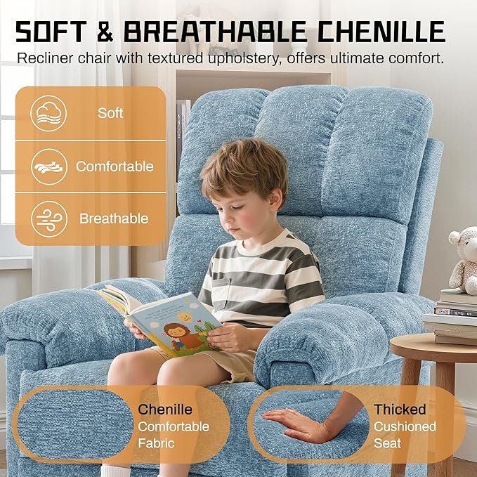 Korser Recliner Chair, Swivel Rocker Recliner Chair