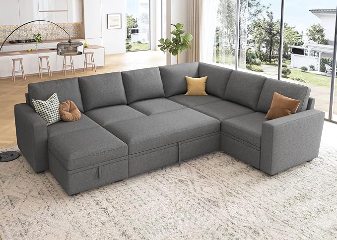 HONBAY Sectional Sleeper Sofa