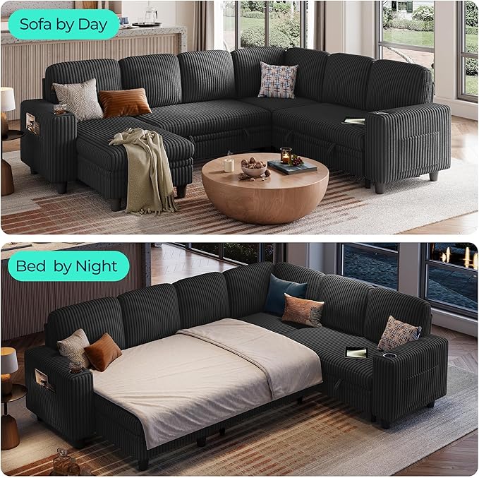 LINSY HOME Sectional Sleeper Sofa