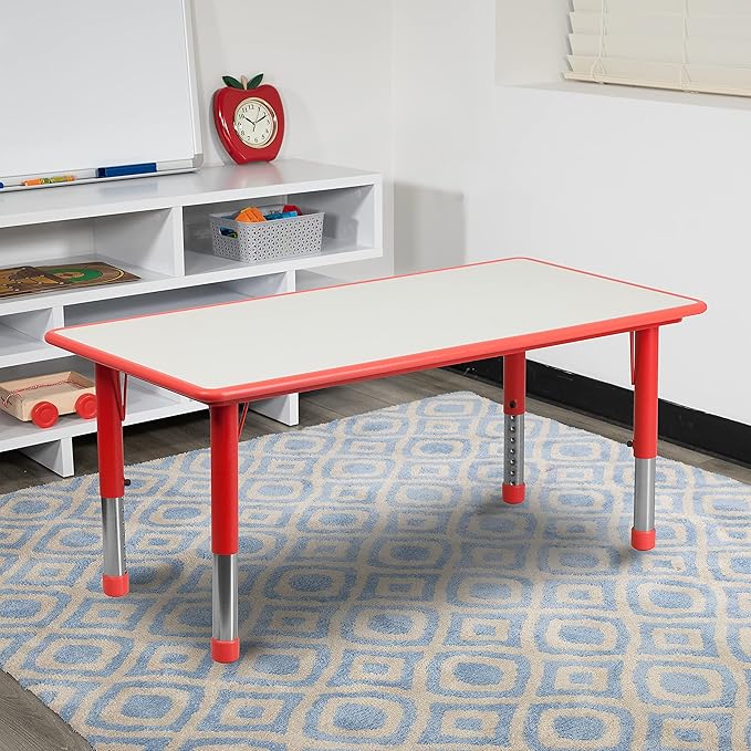 Flash Furniture Wren 23.625''W x 47.25''L Rectangular Red Plastic Height