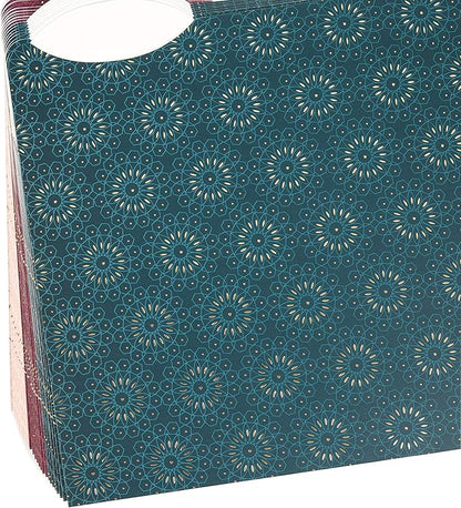 U Brands 3 Tab File Folders, Fleuri Jewel Tones, 24 Count