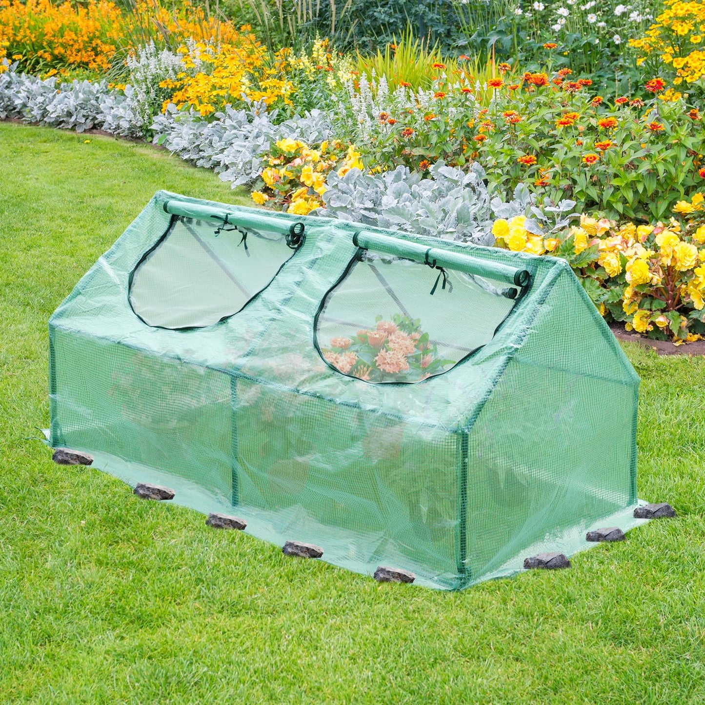 BPS 6x3x3 FT 3-in-1 Mini Greenhouse Kit, Small Greenhouse with Triple-Layer Window for All-Season Vegetable and Plant Growing