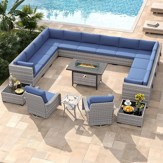 14-Seat Outdoor Wicker Patio Furniture Set