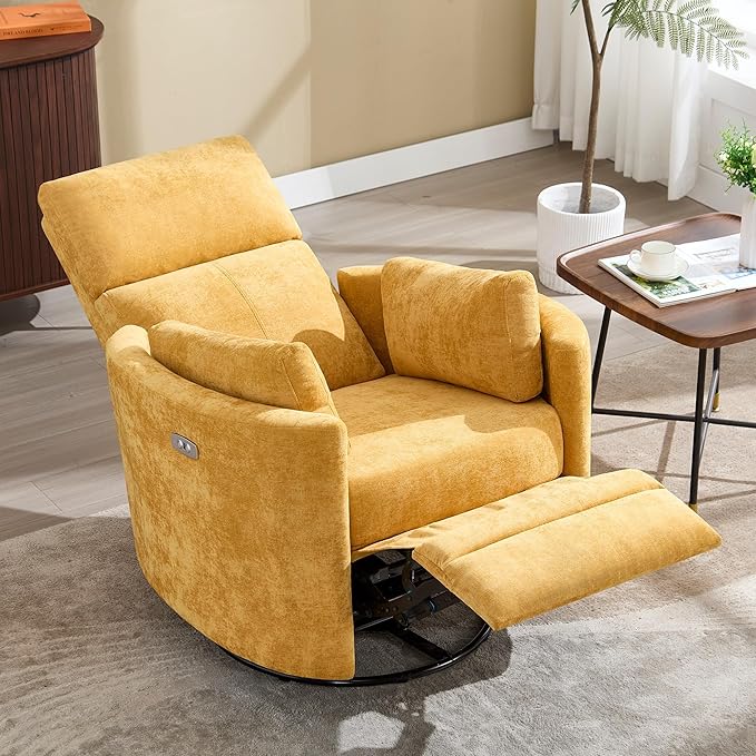Power Recliner, Nursery Chair Swivel Glider Rocking Chair