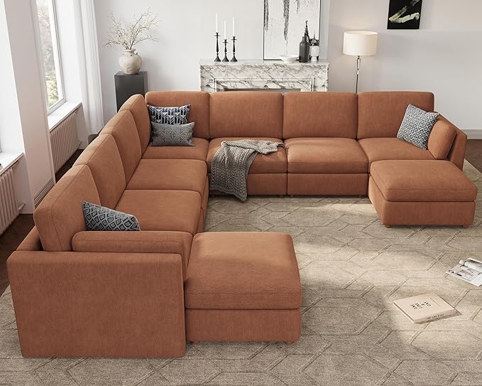Oversized Modular Sectional Sofa, Solid Wood Frame Sofa, Removable Washable