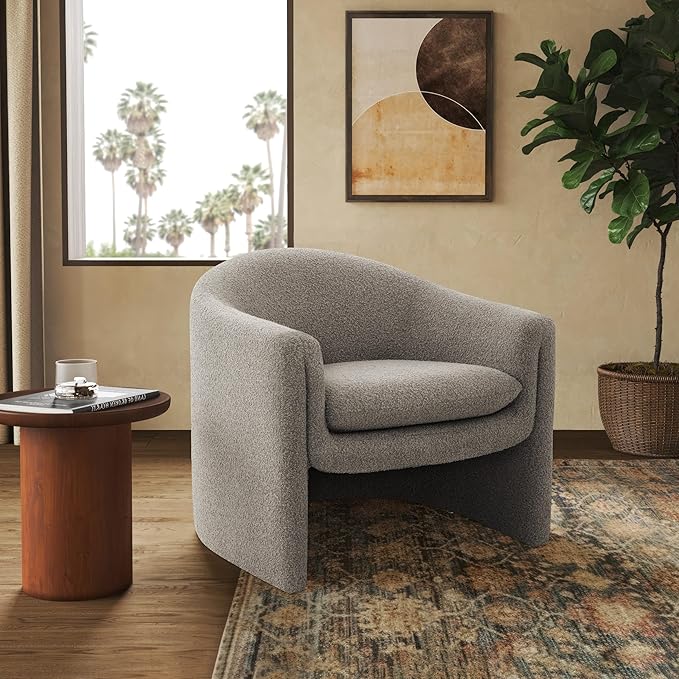 SAFAVIEH Couture Collection Laylette Light Grey Boucle Accent Chair