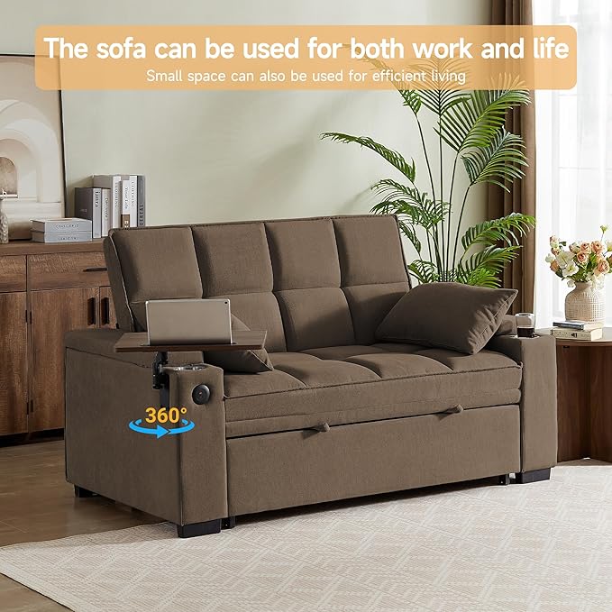 Auvsoce 65'' Chaise Lounge Chair Indoor, 3-in-1 Convertible Sofa Bed