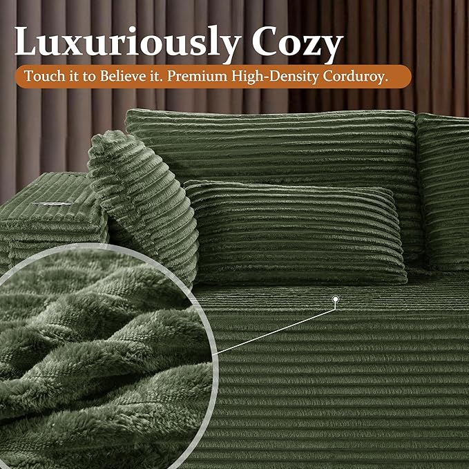 168" Cloud Sectional Couch, Comfort U Shaped Sofa