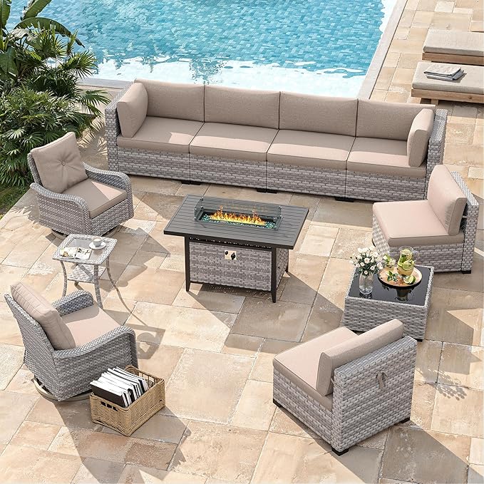 8-Seat Outdoor Wicker Patio Furniture Set