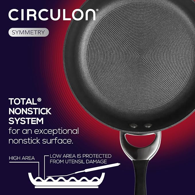 Circulon Symmetry Hard Anodized Nonstick Induction Frying Pan, 8.5-Inch Fry Pan, Black (Pack of 4)
