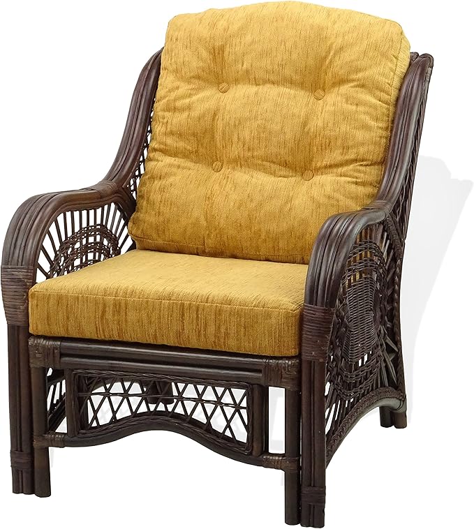 Malibu Lounge Living Accent Armchair Natural Rattan Wicker Handmade Design