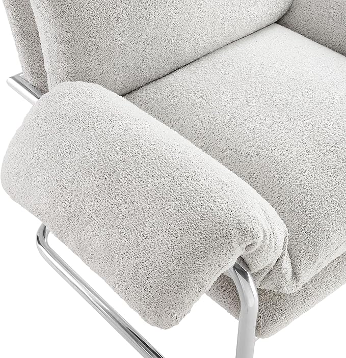 Modway Ansel Boucle Accent Chair in Newsprint