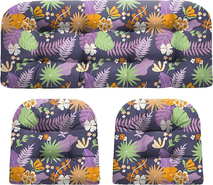 DANGHOOGY Wicker Chair Cushions, Waterproof Outdoor Loveseat Cushions