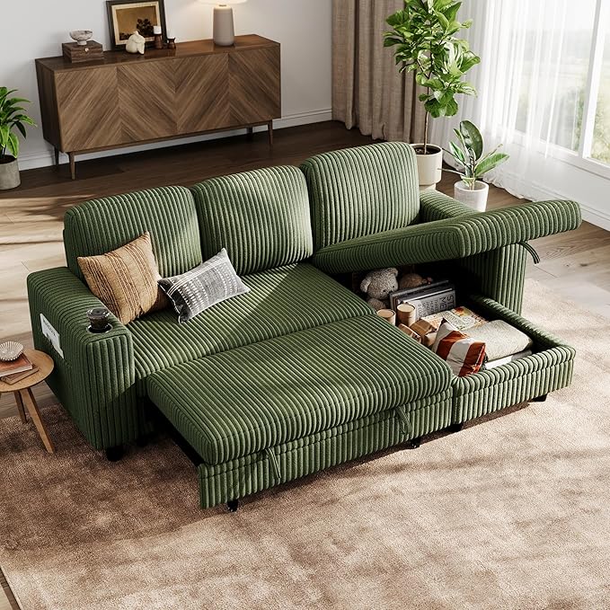 LINSY HOME Sectional Sleeper Sofa Pull Out Couches