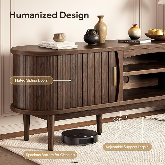 Decofy Mid Century TV Stand for TVs up to 90 Inches, Entertainment Center