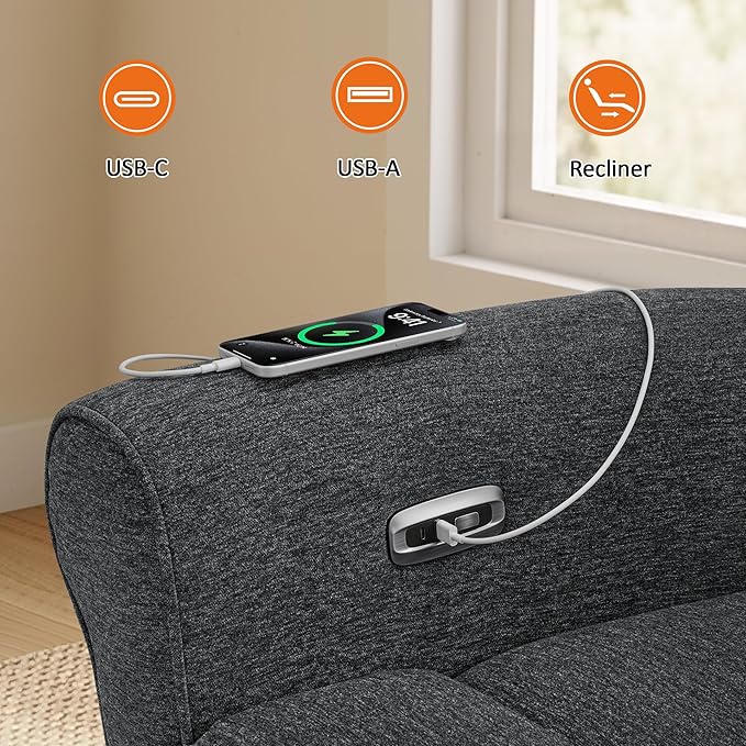 MCombo 87.8" Wall Hugger Power Reclining Sofa, 3-Seat Triple Recliner Couch