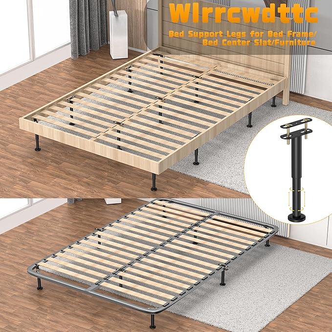Wlrrcwdttc 2 Pcs Adjustable Height Bed Support Legs 7.08-12.6 inch, Bed Frame