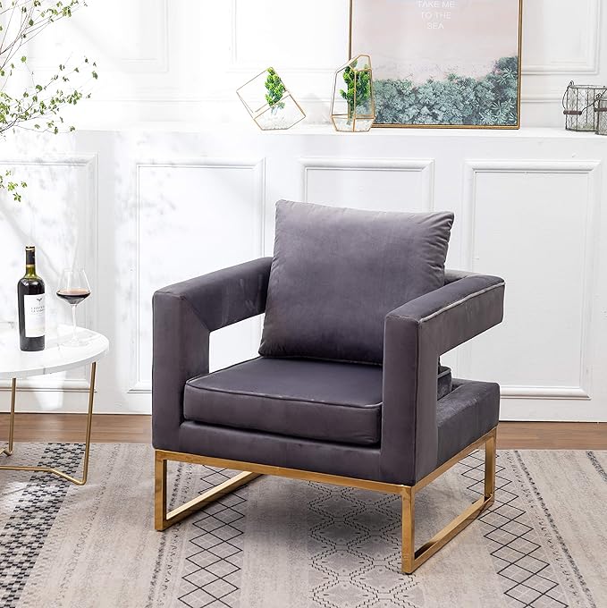Roundhill Furniture Lenola Upholstered Accent Arm Chair